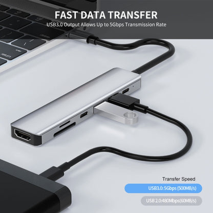 Док-станция ENKAY Hat-Prince 7-в-1 Type-C на 4K HDMI с адаптером PD Quick Charge Hub