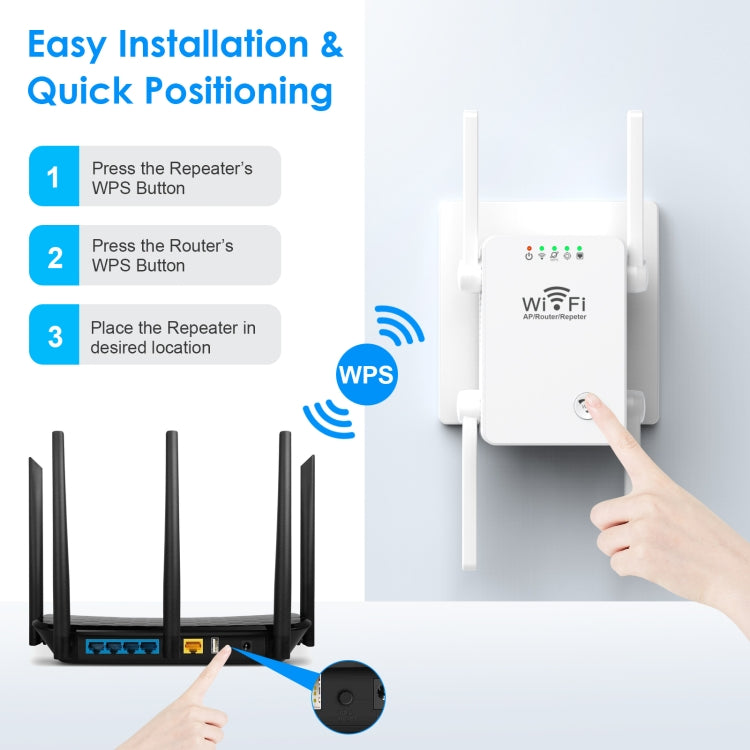 U8 300Mbps Wireless WiFi Repeater Extender Router Wi-Fi Signal Amplifier WiFi Booster
