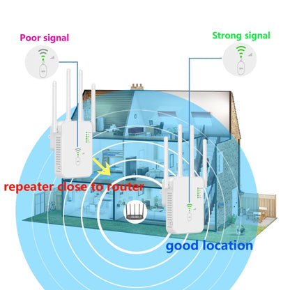 U10 1200Mbps Signal Booster WiFi Extender WiFi Antenna Dual Band 5G Wireless Signal Repeater