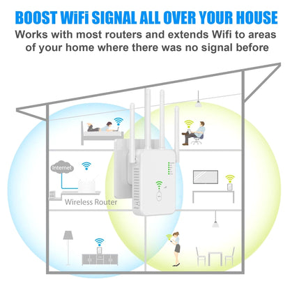 U10 1200Mbps Signal Booster WiFi Extender WiFi Antenna Dual Band 5G Wireless Signal Repeater