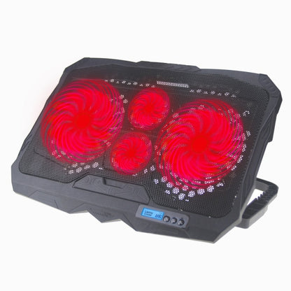 S18 Aluminum Four Fans Gaming Laptop Cooling Pad Foldable Holder with Wind Speed Display