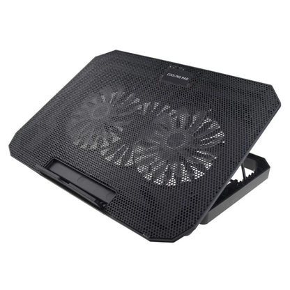 N11 USB Port 8-Gear Adjustable Height Dual Mute Fan Desktop Laptop Cooling Stand