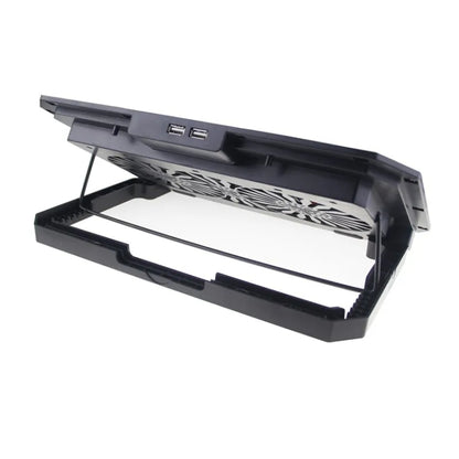 N11 USB Port 8-Gear Adjustable Height Dual Mute Fan Desktop Laptop Cooling Stand