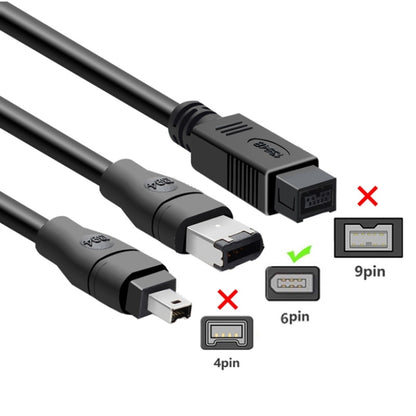 Кабель-адаптер JUNSUNMAY Firewire IEEE 1394 6-контактный штекер — USB 2.0 штекер