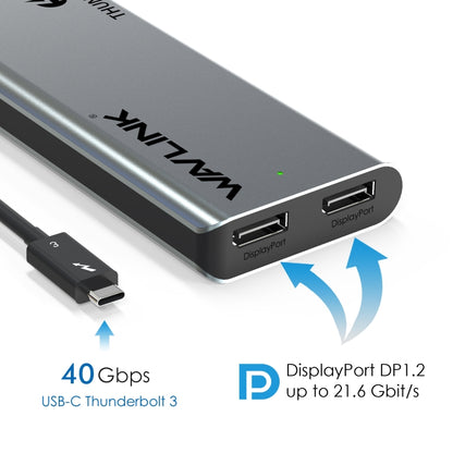 WAVLINK WL-UTD05 Многофункциональный удлинитель 4-в-1 Type-C - DP с разъёмом Thunderbolt 3 и поддержкой передачи 4K