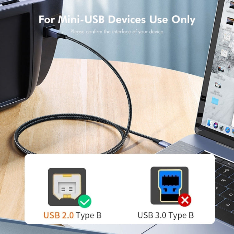Кабель-переходник ENKAY ENK-CB170 USB C / Type-C на USB 2.0 B для принтера и сканера, нейлоновый плетеный