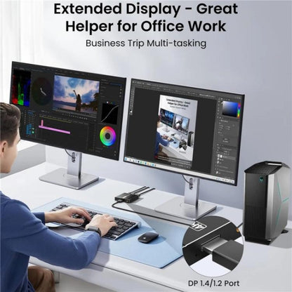 Аудиоэкстрактор FD 1X2 4K 144 Гц, разветвитель DisplayPort 1.4 на два DisplayPort MST Hub