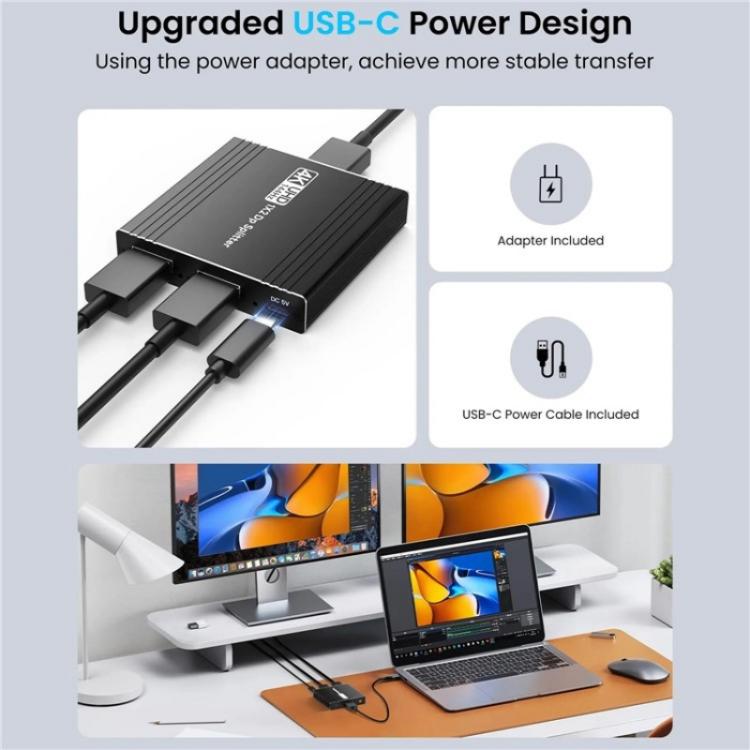 Аудиоэкстрактор FD 1X2 4K 144 Гц, разветвитель DisplayPort 1.4 на два DisplayPort MST Hub