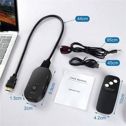 Q2-4 ar tālvadības pulti UHD 4K izšķirtspējas pārslēdzējs HDMI slēdzis 4K 3 ieejas 1 izejas sadalītājs