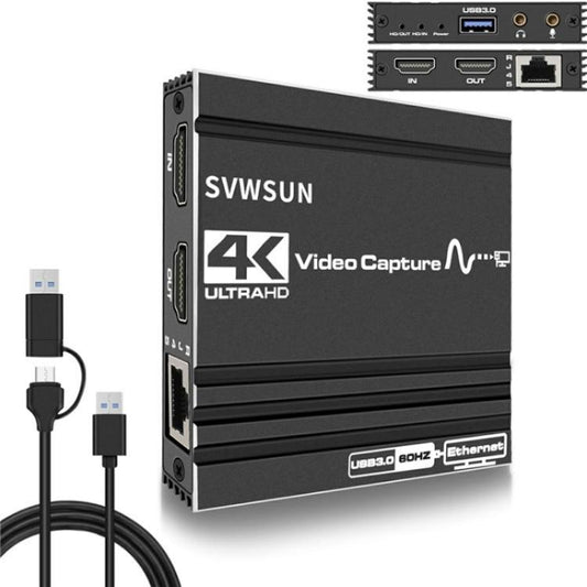 Адаптер C9 USB 3.0 Gigabit Ethernet Loop Out, плата видеозахвата HDMI 4K 60 Гц