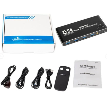 K2-1 Monitor Sharing 4K 60 Гц KVM-переключатель 2 входа 1 выход USB 3.0 HDMI 2.0 пульт дистанционного управления