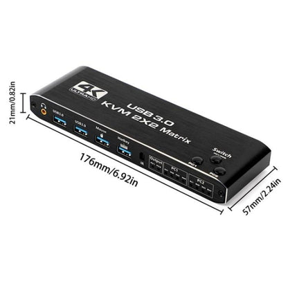 K3-1 4K 60 Гц USB 3.0 двухэкранный удлинитель HDMI Matrix 2x2 KVM-переключатель