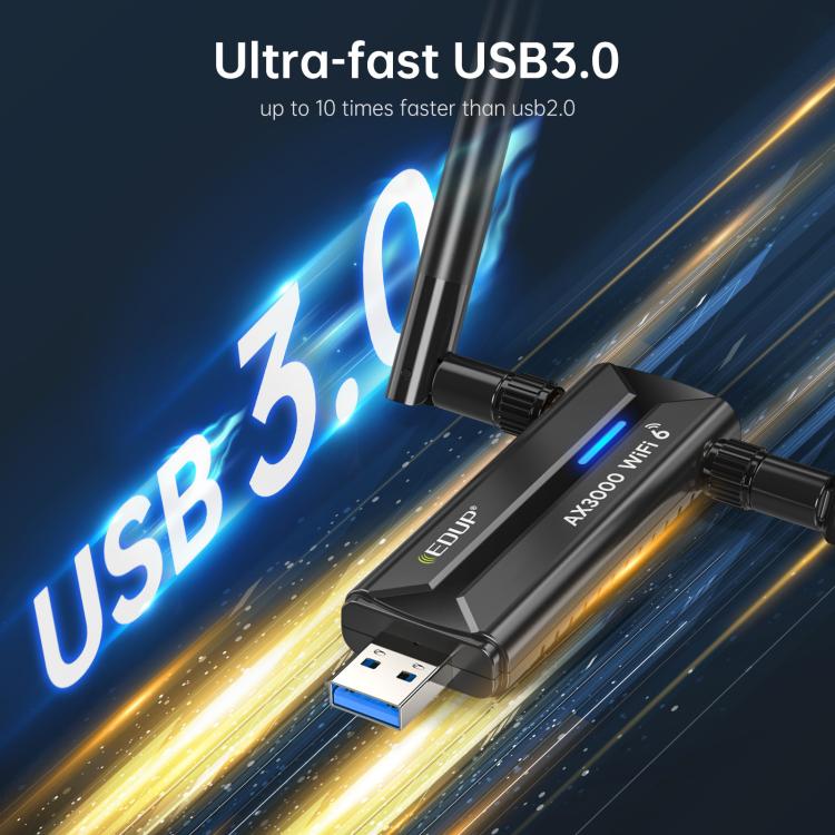 EDUP EP-AX1672 AX3000 USB 3.0 беспроводной WiFi 6E адаптер 802.11g высокой мощности беспроводной USB-адаптер 2,4 ГГц, 5 ГГц и 6 ГГц с чипсетом MT7621AU
