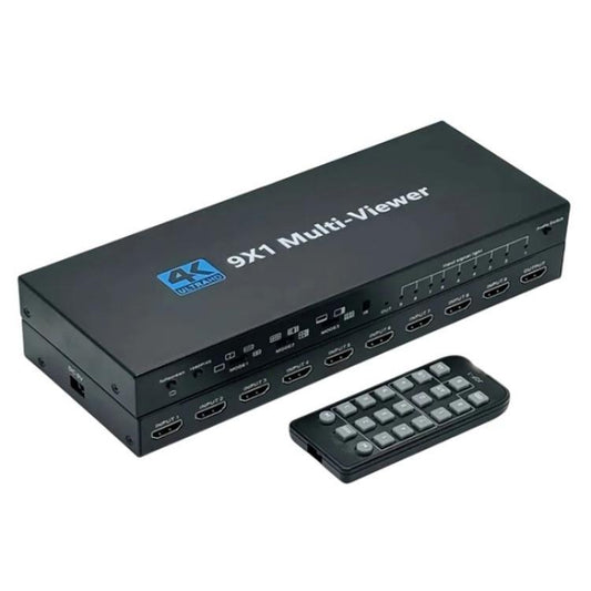 JQF1  9 in 1 Out Switch Adapter Screen Splitter 4K HDMI Multi Viewer Switcher