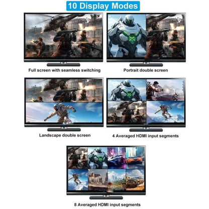 JQF1 9-в-1 выходной коммутатор-адаптер, разветвитель экрана, 4K HDMI, многооконный коммутатор