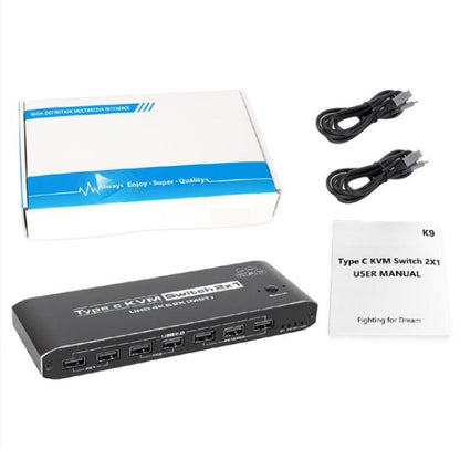 Адаптер расширения K9 2 входа 1 выход HDMI для двух дисплеев и 2 экранов для Mac USB C KVM-переключатель