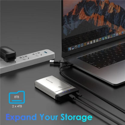 WAVLINK ST347 One-Click Offline Clone Dual Slot M.2 SSD Enclosure USB-C 3.2 Gen2 10 Гбит/с