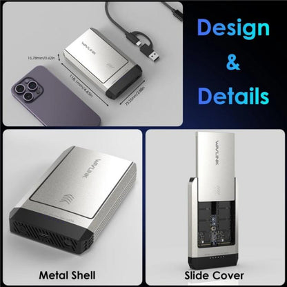 WAVLINK ST347 One-Click Offline Clone Dual Slot M.2 SSD Enclosure USB-C 3.2 Gen2 10 Гбит/с