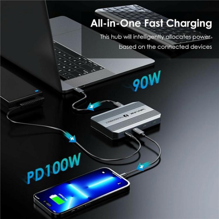 WAVLINK UTD49T 100W PD Input USB-A High Speed Data Transfer Adapter Thunderbolt 4 Hub