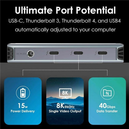 WAVLINK UTD49T 100W PD Input USB-A High Speed Data Transfer Adapter Thunderbolt 4 Hub