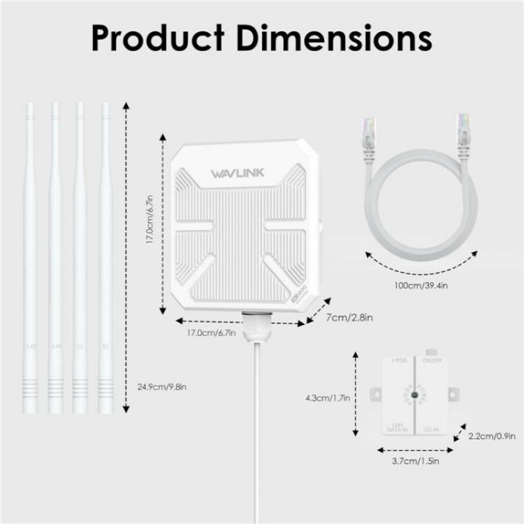 WAVLINK WN588HA2 AP atkārtotājs WiFi signāla pastiprinātājs AC1200 divu joslu WiFi paplašinātājs