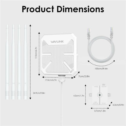 WAVLINK WN588HA2 AP atkārtotājs WiFi signāla pastiprinātājs AC1200 divu joslu WiFi paplašinātājs