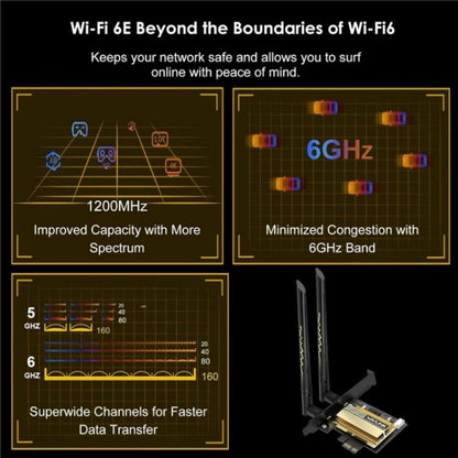 WAVLINK WN675X3-C WiFi 6E Pcie WiFi tīkla kartes adapteris trīsjoslu AX210 AX5400
