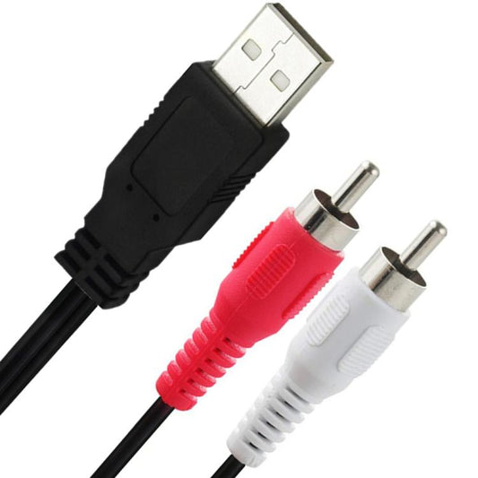 Кабель-разветвитель аудио-видео конвертер JUNSUNMAY USB 2.0 (штекер) на 2 RCA (штекер) длиной 1,5 м