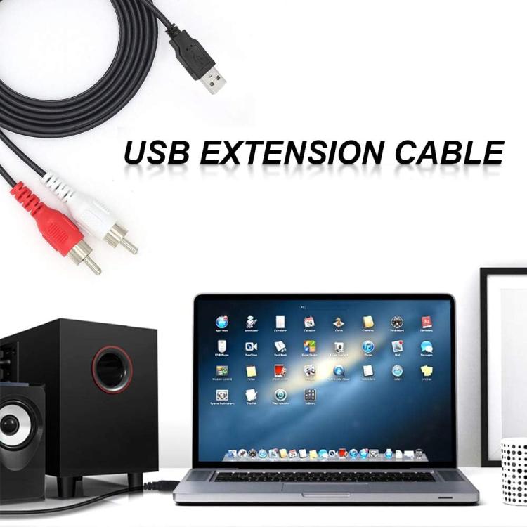 Кабель-разветвитель аудио-видео конвертер JUNSUNMAY USB 2.0 (штекер) на 2 RCA (штекер) длиной 1,5 м