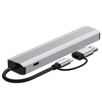 2509 RJ45, USB3.0, USB2.0, USB-C2.0, 3.5mm, DC5V, SD / TF Card Reader Adapter USB-C / USB Hub