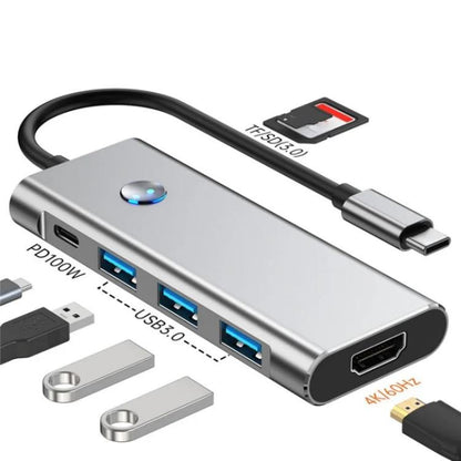2425 7 In 1 Type-C Hub USB 3.0 PD 100W 4K HD Adapter For Laptops