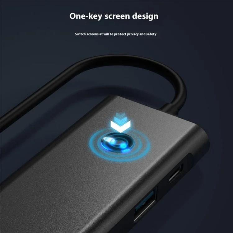 2426 One-Key Screen Off Type-C to 2 x USB3.2, HD, PD100W, 2 x USB-C3.2 HUB