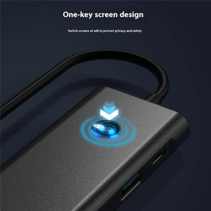 2426 One-Key Screen Off Type-C to 2 x USB3.2, HD, PD100W, 2 x USB-C3.2 HUB
