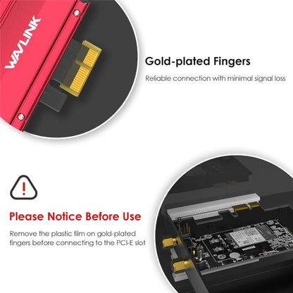 WAVLINK WN685BE3-A Трехдиапазонный беспроводной адаптер BE200 для настольного ПК WiFi 7 BE8800 PCIe Card