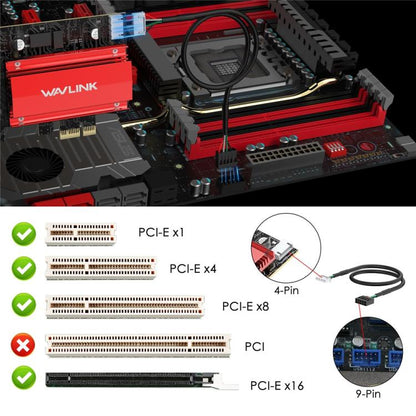 Беспроводная сетевая карта WAVLINK WN685BE3-B BE8800 2,4 ГГц 5 ГГц 6 ГГц Wi-Fi 7 Tri-Band PCI-E