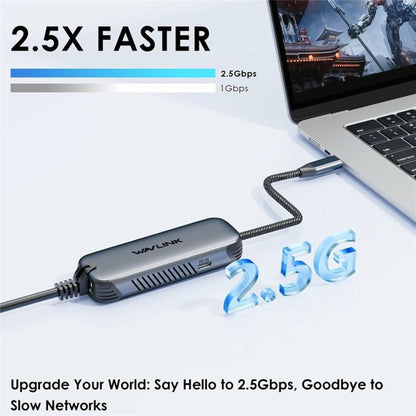 WAVLINK NWU330GD Support 95W PD Output USB-C to RJ45 2.5Gbps Network Converter