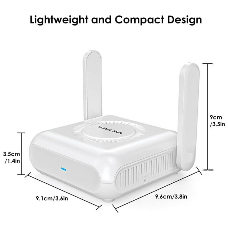 WAVLINK WNT100X3 AX3000 160MHz MU-MIMO OFDMA VPN divjoslu WiFi 6 ceļojumu maršrutētājs