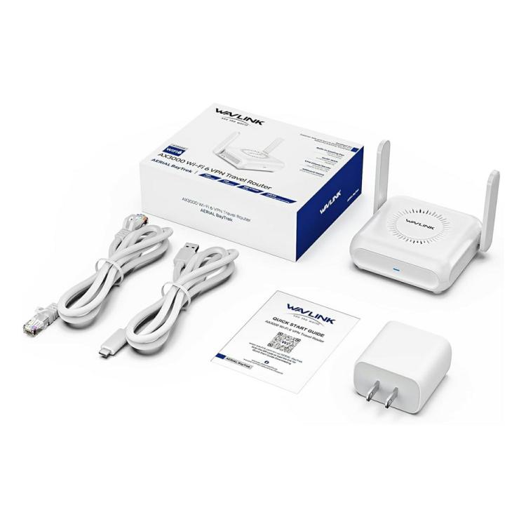 WAVLINK WNT100X3 AX3000 160MHz MU-MIMO OFDMA VPN divjoslu WiFi 6 ceļojumu maršrutētājs