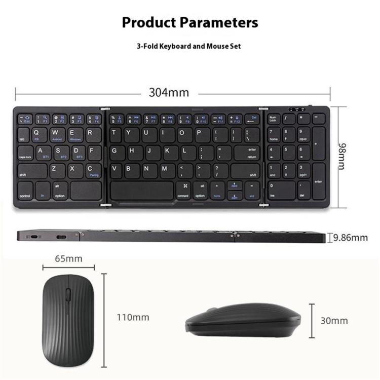 B089 Foldable Wireless Keyboard Mouse Set