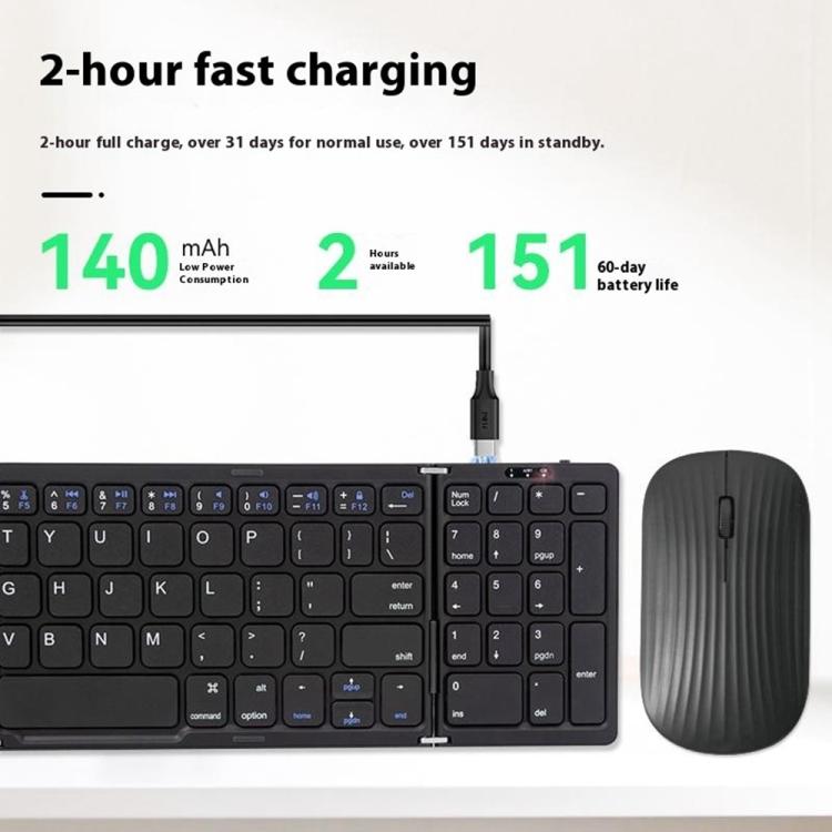 B089 Foldable Wireless Keyboard Mouse Set