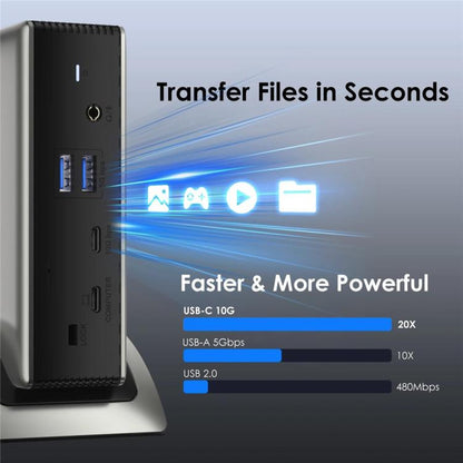 WAVLINK UMD27PRO Support 8K 30Hz 4K 144Hz 140W HUB Docking Station