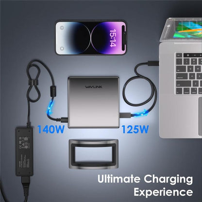 WAVLINK UMD27PRO Support 8K 30Hz 4K 144Hz 140W HUB Docking Station