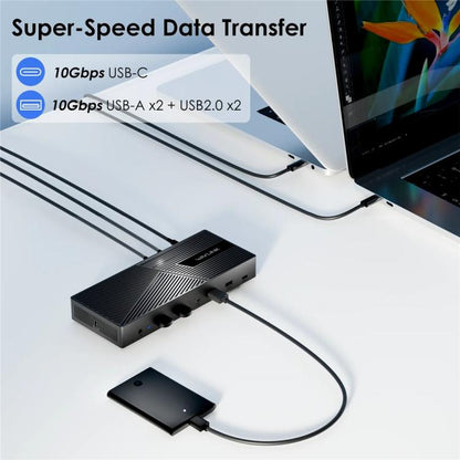 WAVLINK UG69PD27 USB-C KVM Exchanger Hub Adapter DisplayLink 4K Monitor Docking Station