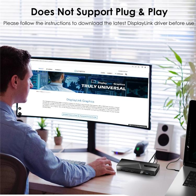 WAVLINK UG69PD27 USB-C KVM Exchanger Hub Adapter DisplayLink 4K Monitor Docking Station