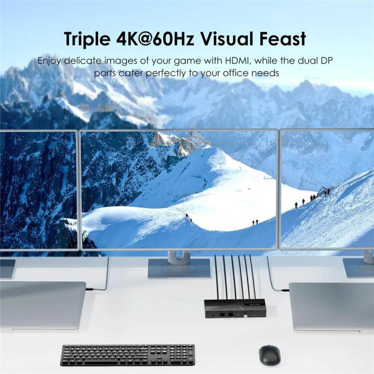 WAVLINK UG69PD27 USB-C KVM Exchanger Hub Adapter DisplayLink 4K Monitor Docking Station