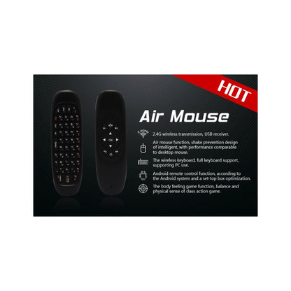 Мини-клавиатура C120 2.4G, беспроводная дистанционная мышь с 3 гироскопами и 3 датчиками гравитации для ПК / HTPC / IPTV / Smart TV и Android TV Box и т. д.