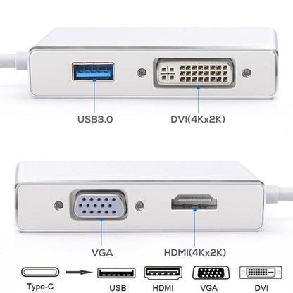 4 vienā USB 3.1 USB C tipa C uz HDMI VGA DVI USB 3.0 adaptera kabelis klēpjdatoram Apple Macbook Google Chromebook Pixel