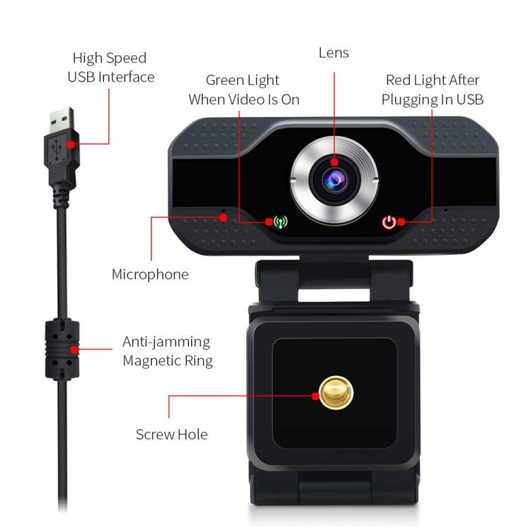 Веб-камера HD 1080P со встроенным микрофоном, умная веб-камера USB для потоковой передачи видео Beauty Live Camera для компьютера Android TV