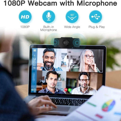 Веб-камера HD 1080P с мегапикселями, USB, датчиком CMOS и микрофоном для компьютеров и ноутбуков