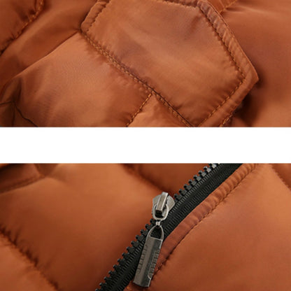 Winter Children Mid-length Thick Warm Down Jacket Cartoon Animal Ear Shape Hooded Cotton Jacket